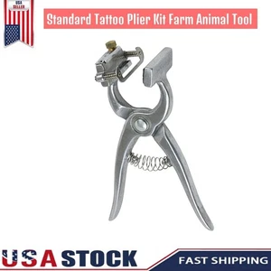 Tattoo Plier Standard Kit 3/8"/ Ear Marking/ Farm Animal/ Livestock/Digits/ Tool - Picture 1 of 1