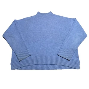 Uniqlo Sweater Womens M Blue Periwinkle Mock Neck - Picture 1 of 11