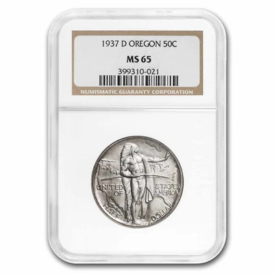 1937-D Oregon Trail Commemorative Half Dollar MS-65 NGC - Image 1 of 3