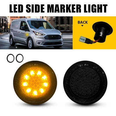 Luces LED delanteras ámbar laterales de humo para Ford Transit Connect 2010-2021 EAAE Foto 1 de 4