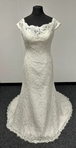 Sottero & Midgley Couture Amara 712543 White Ivory Lace Wedding Dress UK Size 12 - Picture 1 of 20