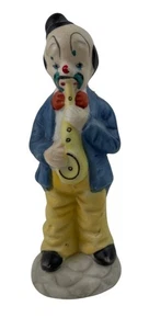 Estatuilla de payaso de cerámica pintada a mano vintage coleccionable acabado mate circo - Imagen 1 de 9