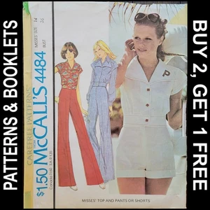 Vintage McCall's Yoked Buttoned Top Pattern #4484 Size 14 CUT *TOP ONLY* - Picture 1 of 6