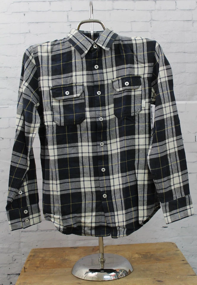 Burton Brighton сплетенный L/S рубашка мальчиков молодежи средний затмение треккер клетку новый  - Изображение 1 из 1