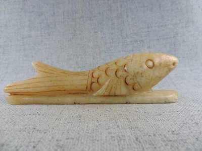 Старинный природы фарфора Hetian нефрит ручной скульптура рыбы статуя - Изображение 1 из 4