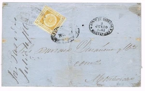 Uruguay Sc#14-CERRO LARGO(double oval)-FOLDED LETTER SHEET-NO CONTENT-TO MONTEVI - Picture 1 of 3