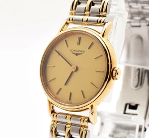 Vintage [N MINT] Longines L4.137.2 Gold Dial 23mm Quartz 23mm Ladies Watch JAPAN - Picture 1 of 15