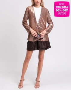 RRP€390 JUCCA Knit Jacket IT42 US6 UK10 M Sequins Single-Breasted Made in Italy - Picture 1 of 11