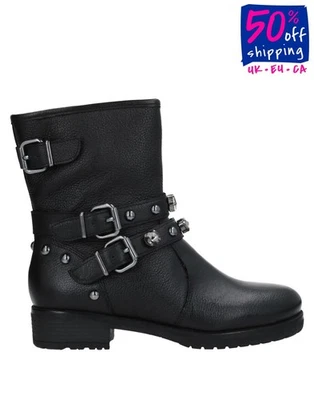 RRP €135 CARVELA Leather Biker Boots Size 36 UK 3 US 6 Studded Rhinestones - Image 1 of 4