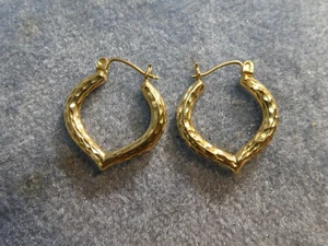10K Yellow Gold Hoop Earrings - Picture 1 of 5
