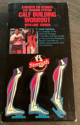 Calf Building Workout Luke Tesvich VHS Strength Leg Training System 1990’s Foto 1 de 3