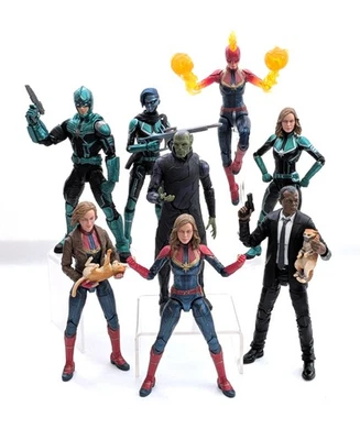 Lote de 8 figuras Marvel Legends MCU Capitana Marvel Yon-Rogg Fury Minn-Erva Talos Foto 1 de 2