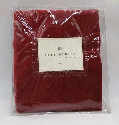Funda para silla de comedor Pottery Barn de terciopelo rojo - Silla lateral - Nueva 100 % algodón  Foto 1 de 3