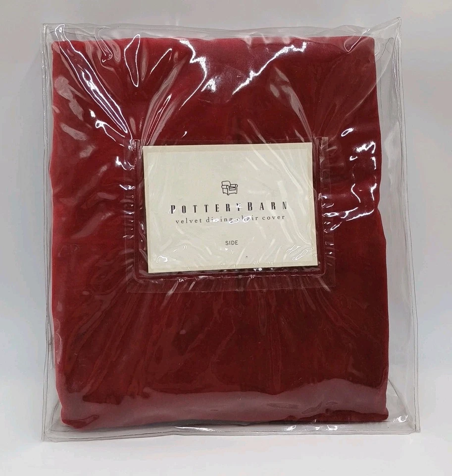 Pottery Barn Red Velvet Dining Chair Cover - Side Chair -New 100% Cotton  - Image 1 of 3