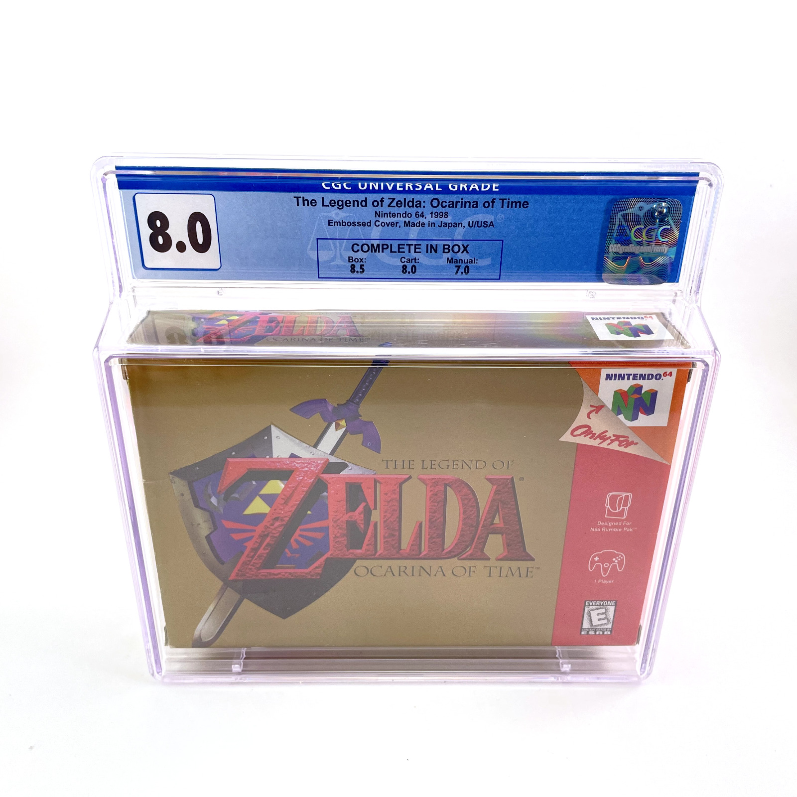 The Legend Of Zelda Ocarina Of Time UKG 95 MINT GOLD Q-LCGO NTSC N64 VGA  WATA