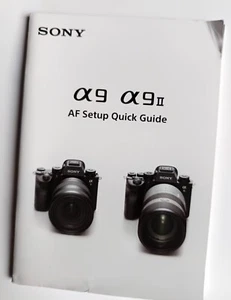 Sony Alpha a9 a9II Owners Manual Professional AF Setup Guide 58 pages 2019 - Picture 1 of 4