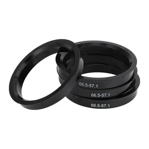 Anillos centrados en el cubo, 57,1 mm ID 66,5 mm OD bujes de rueda de coche plástico ABS negro, 4 piezas - Imagen 1 de 7