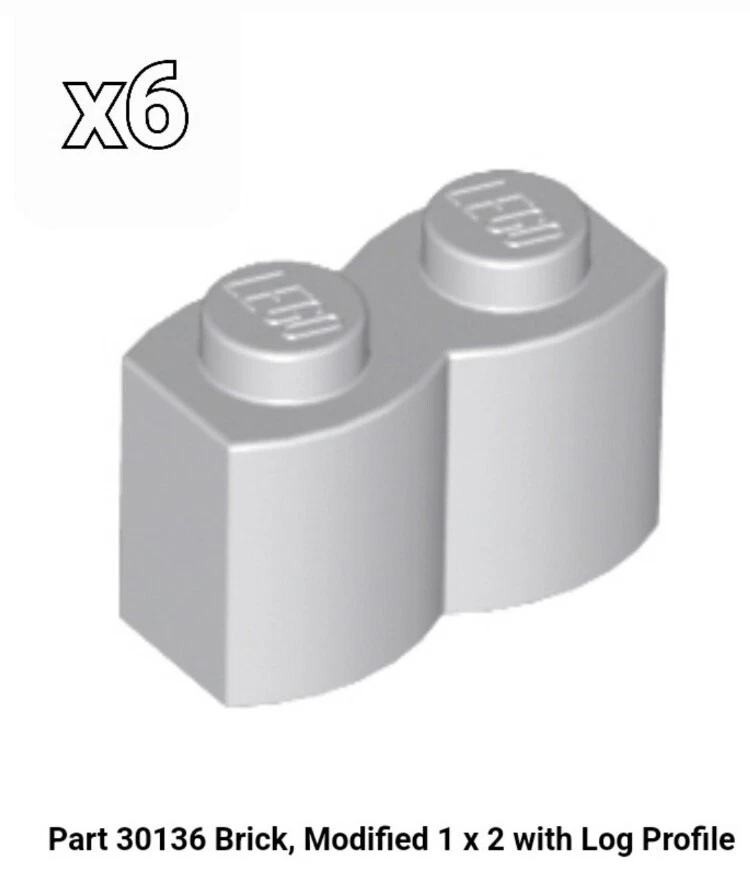 LEGO Reddish Brown 1x2 Modified Log Bricks Wall 30136