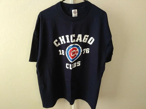 Established 1876 Chicago Cubs MLB Delta Pro Weight Blue Team Logo T Shirt XL Cover