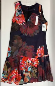 NWT- Trina Turk Devoted Floral-Print Pleated Sleeveless Dress, Multi - Size 4 - Picture 1 of 5