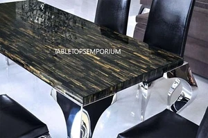 Blue Tiger Eye Coffee/Dining Top Handmade Dining Table Kitchen 7 Home Decor Arts - Picture 1 of 2