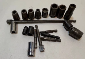 APEX Mac Matco Williams Mixed Impact Socket Swivel Extensions Lot of 19 - Picture 1 of 9