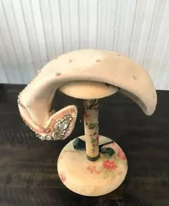 Cappello donna artigianale Gage mezzaluna strass velluto anni 40 metà secolo vintage - Foto 1 di 6