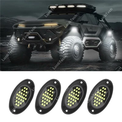 LED Chassis Lights For Pickup Off Road Jeep SUV Underbody Glow Rock Lights-White - Image 1 of 4