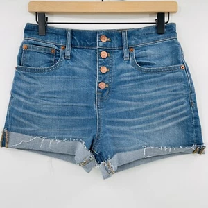 Madewell Damen Jeansshorts Gr. 26 High Rise Boyshorts Button Fly Cut Off Denim - Bild 1 von 8