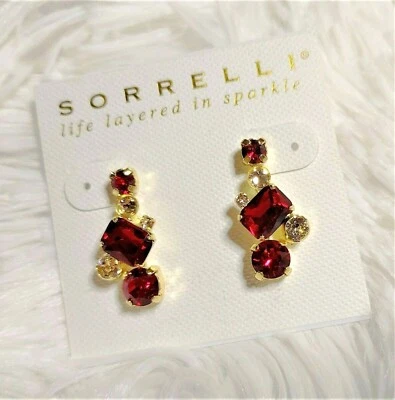 *NUEVO* Y *RETIRADO* ~ Sorrelli ~ "CHAMPAGNE ESCARLATA" ~ GOTA ~ Pendientes  Foto 1 de 4