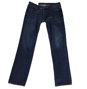 Hollister Jeans Mens 34x32 Slim Straight Blue Dark Wash Button Fly Pants Vtg Y2k - Picture 1 of 16