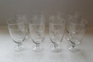 4 FOSTORIA HOLLY CRYSTAL 12-OUNCE FOOTED ICED TEA Glass - Picture 1 of 5