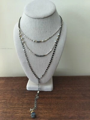 Ожерелье с многослойным жемчугом женское Nakamol Chicago цвет серебро с подвеской  - Изображение 1 из 4