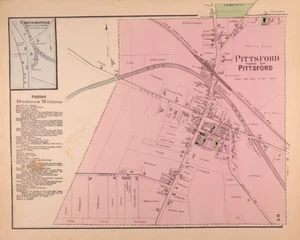 Mapa Plat 1872 ~ PITTSFORD, MONROE Co., NY ~ CARTERSVILLE ~ (12x15)-#008 - Imagen 1 de 3