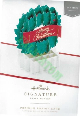 Nuevo de Lote Antiguo Sello Firma Papel Maravilla Corona de Navidad Tarjeta Pop-Up con Sobre Foto 1 de 2