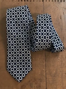 Tallia Blue 100% Silk Men’s Neck Tie Circles - Picture 1 of 10