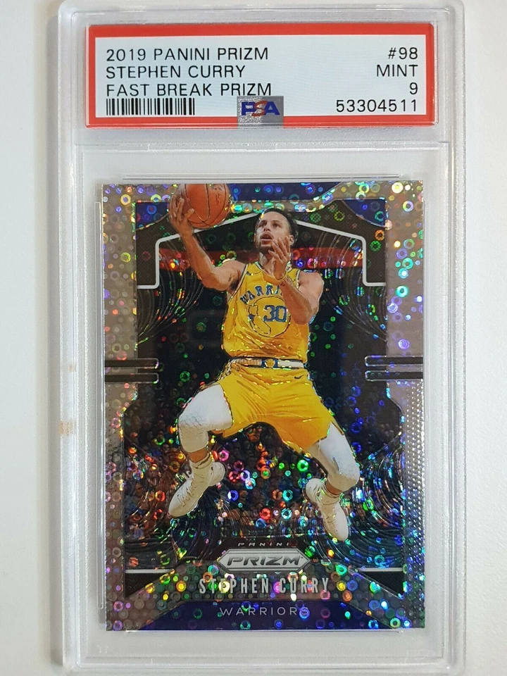 Prizm Stephen Curry #98 2019 Fast Break Prizm - PSA 9 (POP 14) Foto 1 de 2