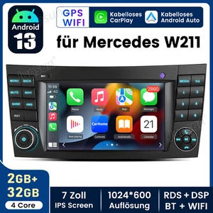 Autoradio Android 13 GPS DAB+ 2+64GB Für Mercedes Benz Klasse E/CLS/G W211 W219 - Bild 1 von 11