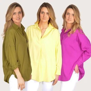 FRENCH CONNECTION Popover Shirt Blouse Silky Soft Light Satin Open Neck Collar - Picture 1 of 23