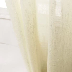 AmHoo 2 Panels Linen Sheer Curtains Premium Heavy Semi Draperies with Grommet... - Picture 1 of 8