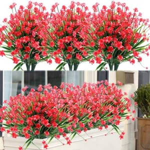 20 Bundles Outdoor Artificial Fake Flowers UV Resistant Shrubs Plants Faux Pl... - Picture 1 of 7