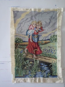 Ricamo sovietico URSS Alenushka ragazza che porta fratello - Foto 1 di 4