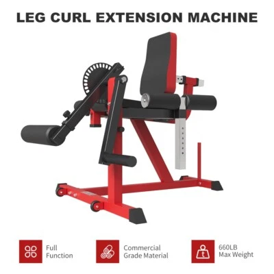 SPART  Ideal Home Gym Weight Machine, Leg Extension and Curl Machine, Red - Image 1 of 4