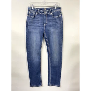 Reba Womens Denim Jeans Size 6 Blue Rhinestones Thick Stitches Western Cowgirl - Picture 1 of 12