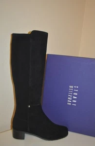 NIB Stuart Weitzman Mixitup Black Suede Knee High Low Heel Boot Shoes 8 M - Picture 1 of 8