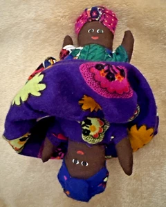 Topsy Turvy Flip Rag Doll Jamaica Caribbean Cloth Reversible Handmade in Jamaica - Picture 1 of 9