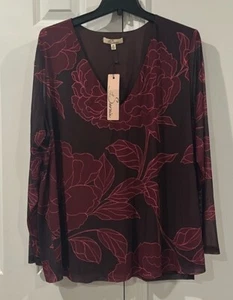 Neu mit Etikett Les Serein geblümte Bluse Damen 3X lila pink - Bild 1 von 5
