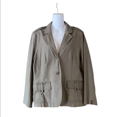 Chaqueta Tribal Verde Oliva Estilo Safari en Mujer Talla 10 Foto 1 de 4