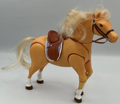 Vintage 2000 Mattel Loving Family Jumping Horse w/ Saddle & Sound, Works! - Image 1 of 4