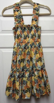 Vestido Abercrombie Fitch Talla Pequeña Floral Mini Calado Mezcla de Algodón en Niveles Foto 1 de 4